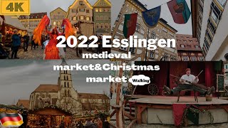 🇩🇪Esslingen Medieval marketampChristmas market 20224k Walting tourWeihnachtsmarkt germany [upl. by Ennyrb]