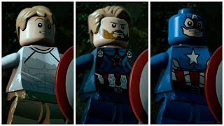 ALL MCU Captain America in LEGO Marvels Avengers Cutscene  Mods [upl. by Ahsuas722]