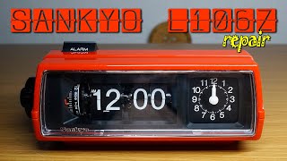 1981 산쿄 듀얼 아날로그 플립시계 수리SANKYO L106Z Flip Clock repair [upl. by Busby]