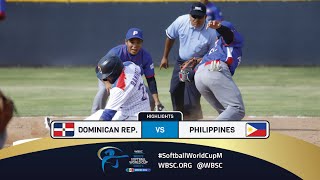 Highlights  Game 2 Dominican Rep vs Philippines  2024 WBSC Mens Softball World Cup  Group A [upl. by Anivla]