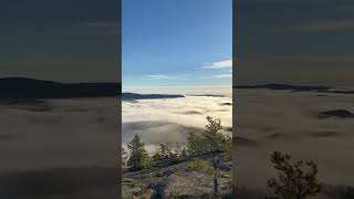 Fog blanket covering southern Telemark 🇳🇴 Norway Drangedal [upl. by Eldwon]