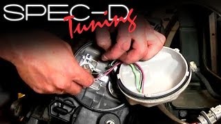 SPECDTUNING INSTALLATION VIDEO HOW TO REPLACE LIGHT BULBS ON TM PROJECTOR HEAD LIGHTS [upl. by Lotus]