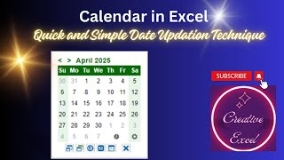 🔥How to insert Calendar in MS Excel🔥 [upl. by Trillby567]