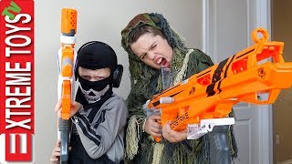 Nerf Battle Black Ops Edition Cole Attacks Ethan with a Nerf Modulus Blaster [upl. by Treblig]