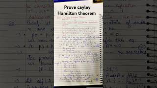 Prove of cayley Hamilton theorem  BA  bsc 1st sem [upl. by Tzong]