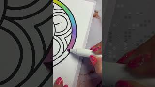 Rainbow Mandala Coloring Video coloring alcoholmarkers coloringbook colourful rainbow [upl. by Beaufert159]