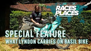 Races to Places Special Feature  What Lyndon Carries On Basil Bike  Lyndons Luggage [upl. by Cotterell]