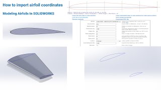 How to import airfoil coordinates  Modeling Airfoils In SOLIDWORKS [upl. by Anod421]