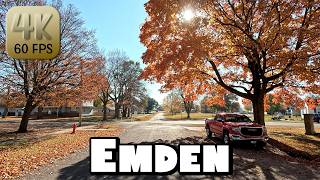 Driving Around Small Town Emden Illinois in 4k Video [upl. by Eeleak]