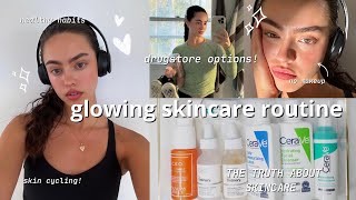 2023 skincare routine  GLOWY drugstore skin cycling [upl. by Sinne]