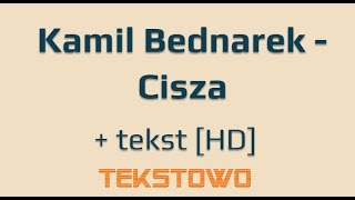 Kamil Bednarek  Cisza  tekst słowa HD [upl. by Gavrila]