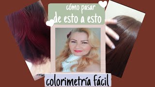 COMO ACLARAR EL CABELLO SIN DECOLORAR muy FÁCIL EN CASA quitar el rojo  LAURITADG [upl. by Petta840]