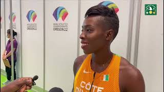 Murielle Ahoure after the womens 100m semi finals [upl. by Rita199]