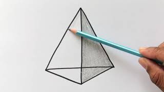 How to Draw a Tetrahedron Shape [upl. by Uzia]