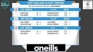 SACA Premier Cricket  West End Mens 1st Grade Div One  Rd10  Port Adelaide v East Torrens  Day 2 [upl. by Gordie]