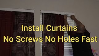 How To Install Curtains With Spring Adjustable Tension Rods No Screws [upl. by Jt53]