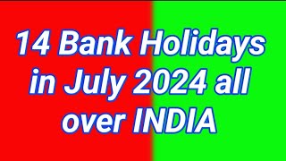 Bank holiday in July 2024  Bank holiday list [upl. by Surtemed]