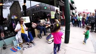 The Fly By Night Rounders Busking In Downtown Asheville [upl. by Nauquf]