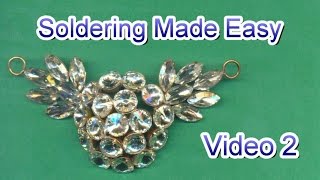 How to Solder Jewelry Video 2  Dapped Rhinestone Pendant [upl. by Ocramed]