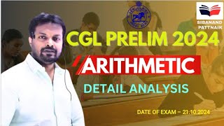 OSSC CGL 2024 Prelims Exam Solution 💯  Arithmetic Answer key and detailed Solutions  OSSC CGL 2024 [upl. by Enimsay]