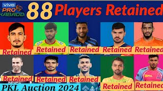 PKL 2024  All 12 Teams Retained Players  Pro Kabbadi Season 11 Auction [upl. by Mad]