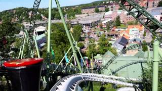 Amusment Park Liseberg Attraction Lisebergs Banan front seat recorded by DMTM 2014 06 15 [upl. by Ybur]