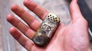 Restoring dented vintage lighter  Restoration project [upl. by Bolte738]