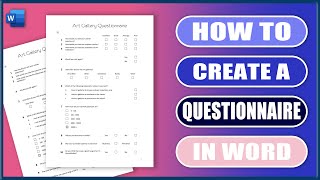 How to make a questionnaire in Word  QUESTIONNAIRES  Microsoft Word Tutorials [upl. by Ahsitneuq]