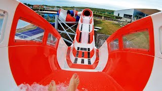 Insane WATER COASTER Slides Compilation Uphill Slides POVs [upl. by Wieren]