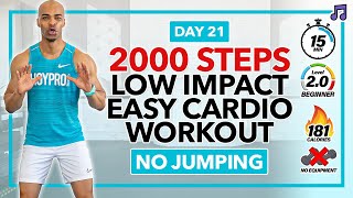 15 MIN Easy Step Cardio HIIT Workout Low Impact  2000 Steps Cardio  Day 21 [upl. by Rebliw]