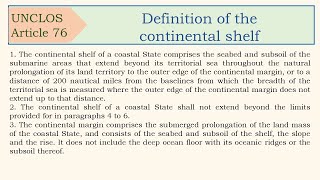 Law of the Sea Convention Article 76 Definition of the continental shelf [upl. by Gadmann739]