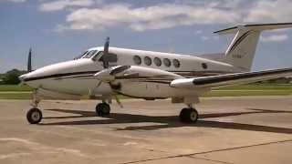 Beechcraft B200 King Air LVZRG de la DPAO de Buenos Aires en pruebas de motores 13022015 [upl. by Eirollam145]