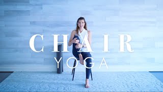 Senior amp Beginner Workout  15 minute Gentle Chair Yoga [upl. by Hgielsa]