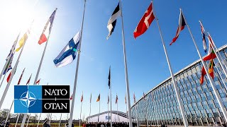 Ceremony to mark 🇫🇮 Finlands accession to NATO 04 APR 2023 [upl. by Immij]