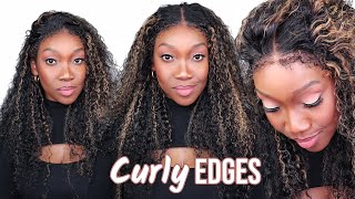 4C Edges Highlight Curly Wig Pre Bleached Knots HD Lace Front Wig Ready Go Glueless Wig Hermosa Hair [upl. by Arreis]