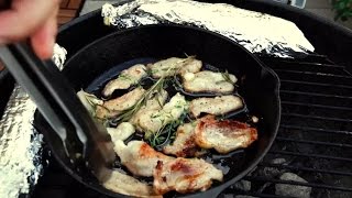 The BacKitchen  Pork Jowl amp Cabbage on Cast Iron BBQ [upl. by Namara898]