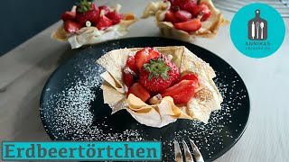 Erdbeertörtchen mit weißer Schokocreme  Leicht und schnell gemacht  Einfach Lecker [upl. by Piselli392]