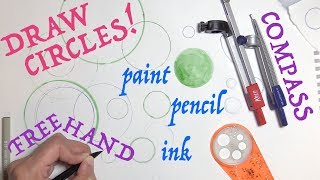 How to Draw Circles in Paint or pencil via freehand or Compass [upl. by Suixela]