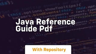 java reference guide pdf [upl. by Arber]