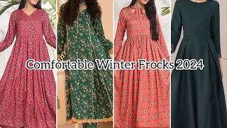 Comfortable winter frock designs 2024Latest linenkhaddar frock designsFrock designs [upl. by Ettenyar429]