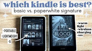 KINDLE PAPERWHITE SIGNATURE EDITION vs KINDLE BASIC  REVIEWCOMPARISON  redecorating my kindles [upl. by Enyawal]