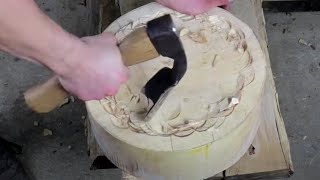 Making A Bowl Using a Restored Rusty Adze Axe [upl. by Ettenav277]