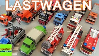 Playmobil Lastwagen Sammlung seratus1 unboxing LKW Truck Feuerwehr [upl. by Llydnek]