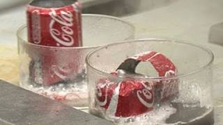 Coke Cans in Acid and Base  Periodic Table of Videos [upl. by Anrat933]