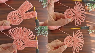 3D⚡💯Wow Amazing 💯👌How to make eyecatching motif bcrochet ⚡💯 Super very easy tunisian crochet [upl. by Louanne]