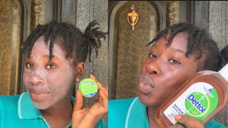 How to use DETTOL antiseptic and NIXODERM to clear your pimples nd dark spots step by step [upl. by Enimrac31]