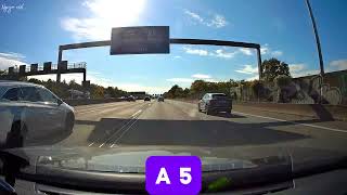 Autobahn Driving From Frankfurt to Mannheim  Germany  A 648  A 5  A 67  A 6  A 656 [upl. by Adnot]