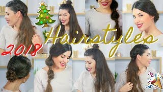 4 ACCONCIATURE FACILI E VELOCI PER NATALE E CAPODANNO 2018 ☃️🎄🎁  Adriana Spink [upl. by Coplin178]