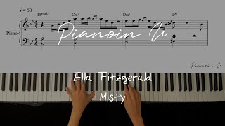 Ella Fitzgerald  Misty Piano Cover  Sheet [upl. by Wilfred51]