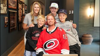 Eric Staal Jersey Retirement Surprise [upl. by Llertnom654]